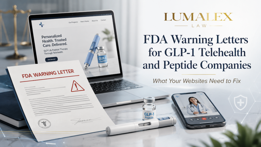 FDA Warning Letters for GLP-1 Telehealth and Peptide Companies | LumaLex Law